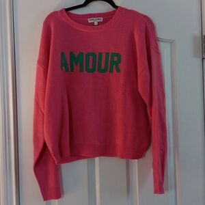 "Amour"  long sleeve sweater Size L New with tags